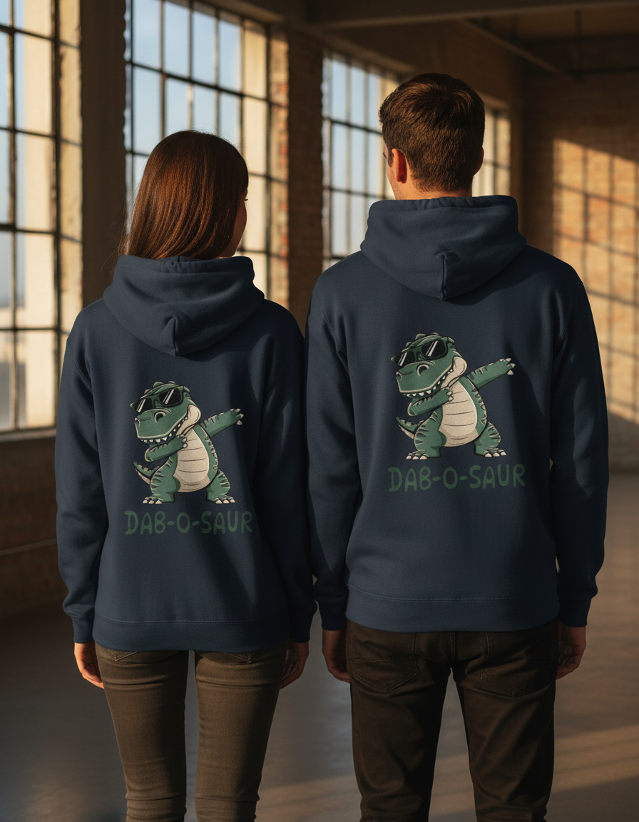 Dab-o-Saur T-Rex Dinosaur Hoodie | Funny 300 GSM Fleece