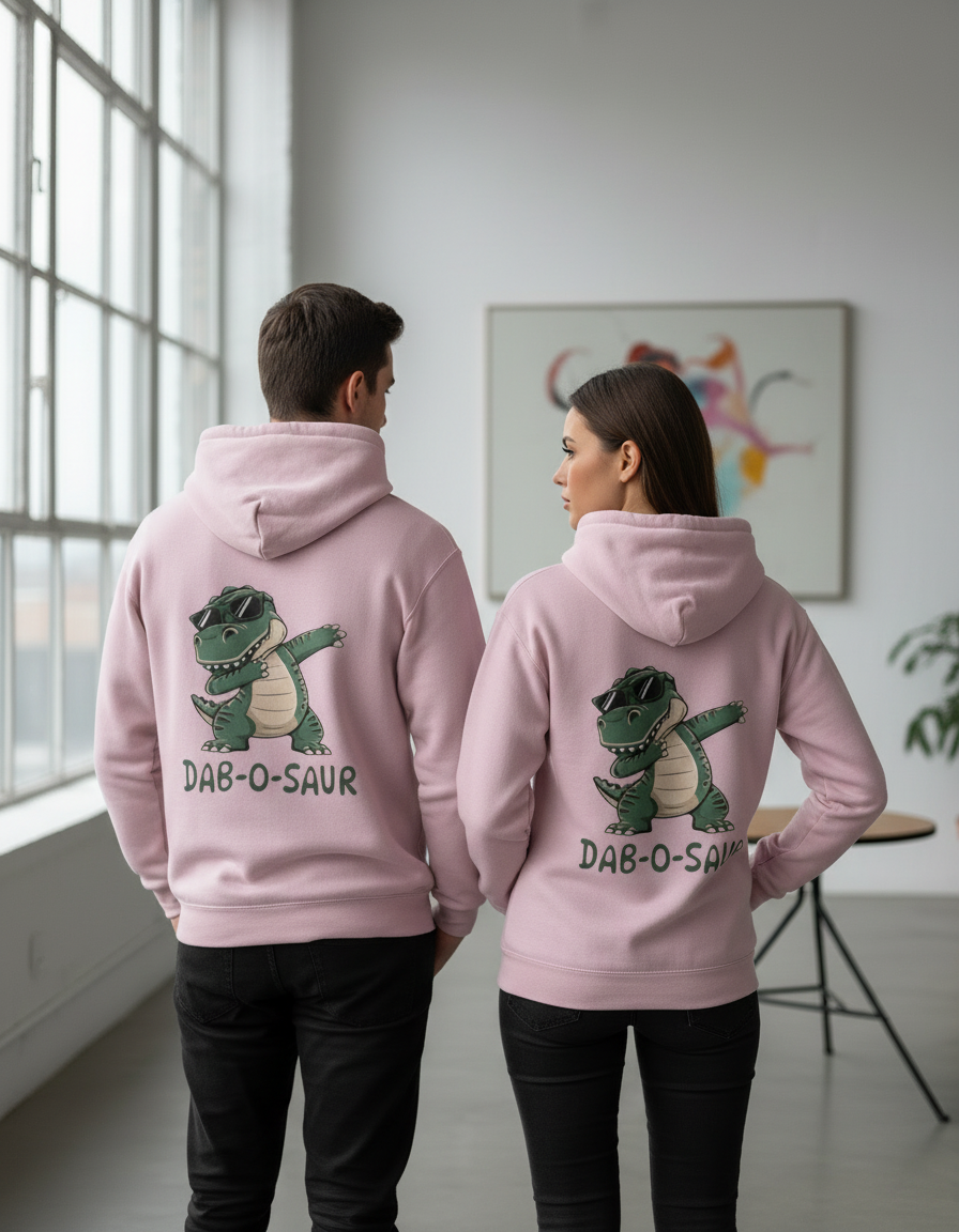 Dab-o-Saur T-Rex Dinosaur Hoodie | Funny 300 GSM Fleece