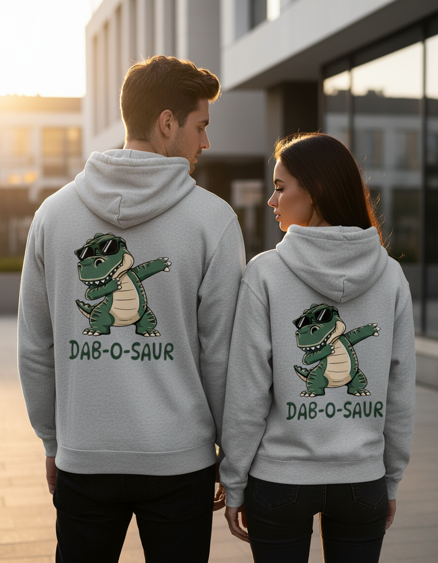 Dab-o-Saur T-Rex Dinosaur Hoodie | Funny 300 GSM Fleece
