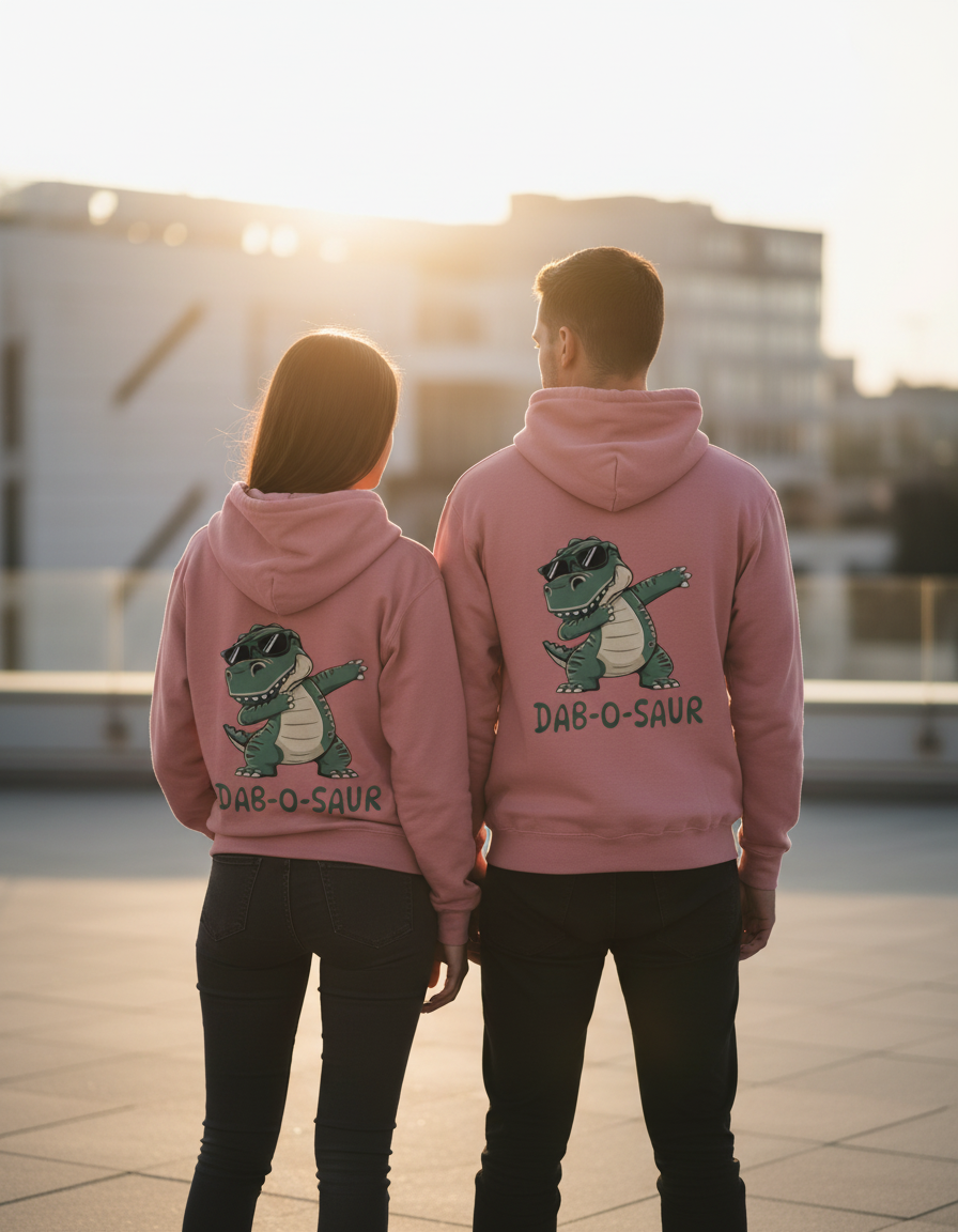Dab-o-Saur T-Rex Dinosaur Hoodie | Funny 300 GSM Fleece