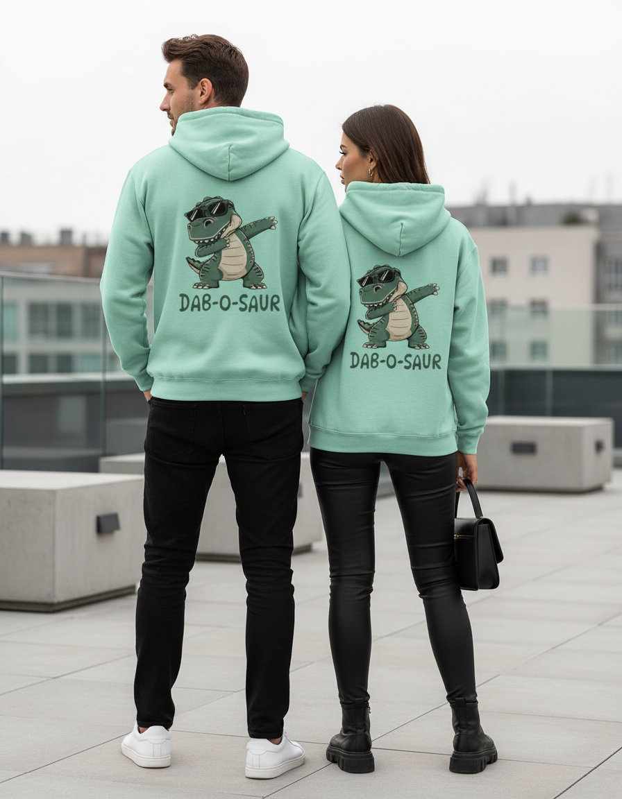 Dab-o-Saur T-Rex Dinosaur Hoodie | Funny 300 GSM Fleece