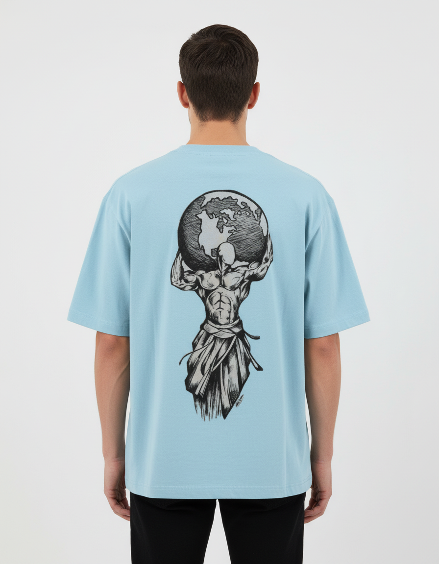 Mythological Atlas Graphic T-Shirt | Oversized 240 GSM Cotton Strength Streetwear