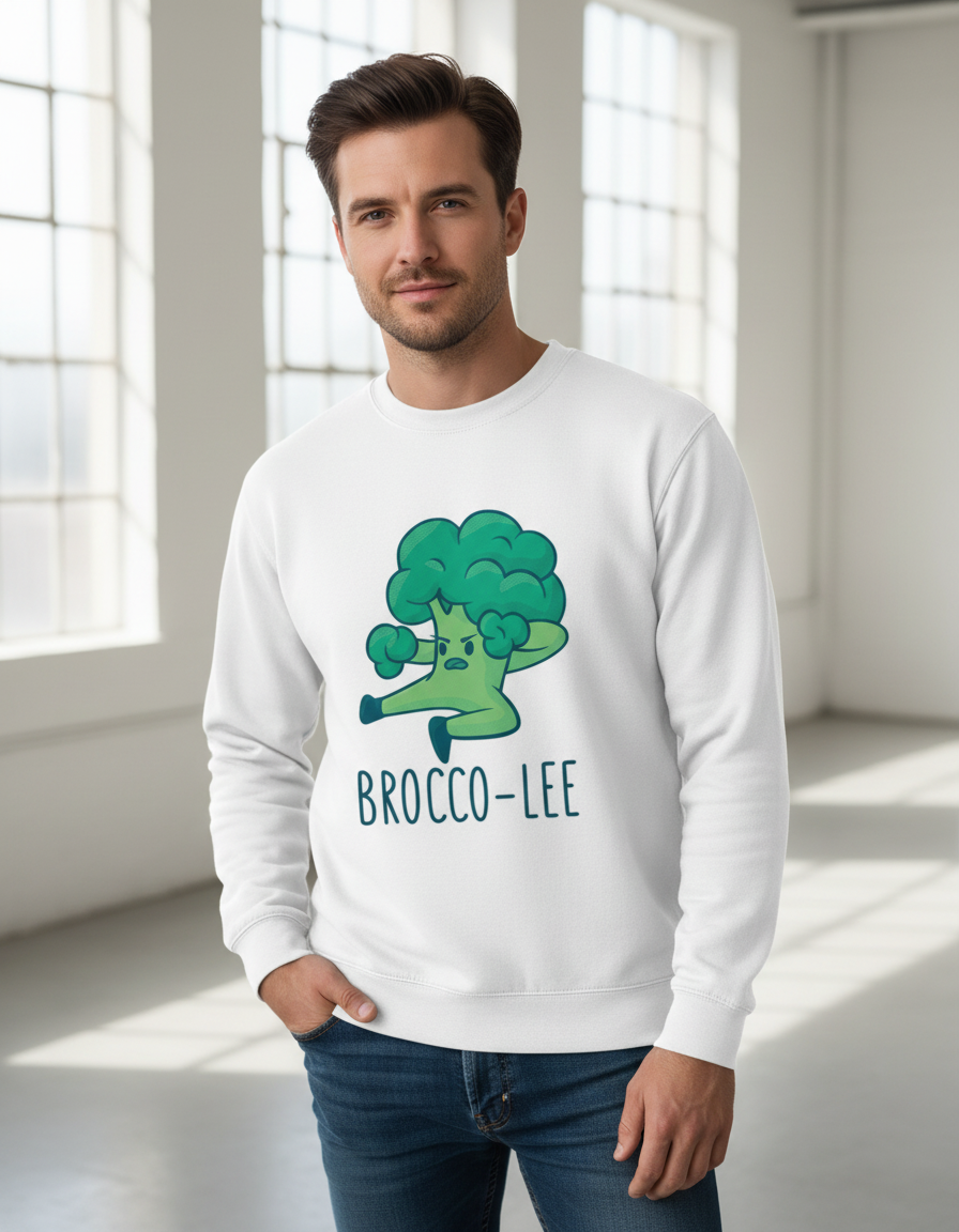 Brocco-Lee Pun Graphic Sweatshirt | 300 GSM Heavyweight Cotton Crewneck