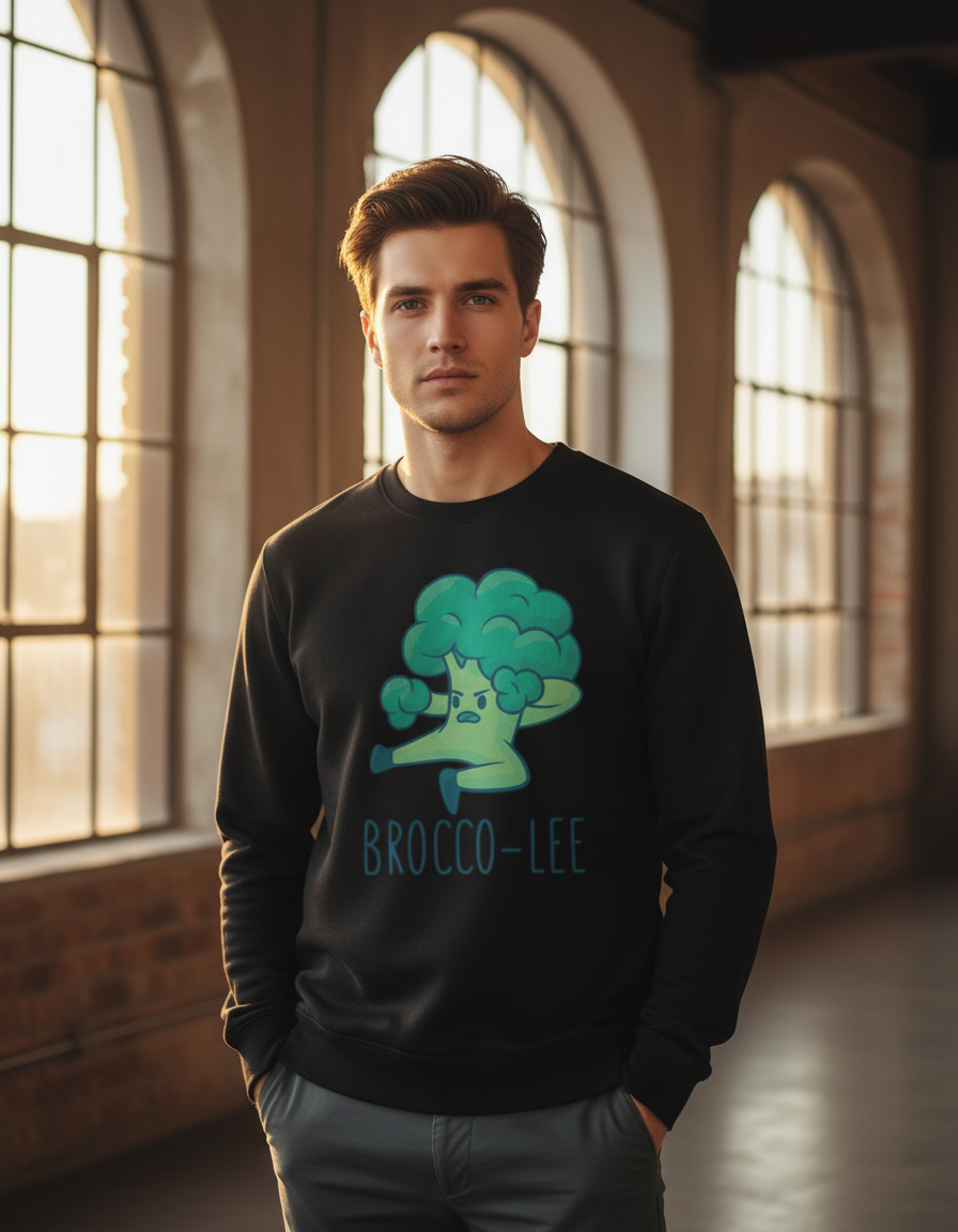 Brocco-Lee Pun Graphic Sweatshirt | 300 GSM Heavyweight Cotton Crewneck