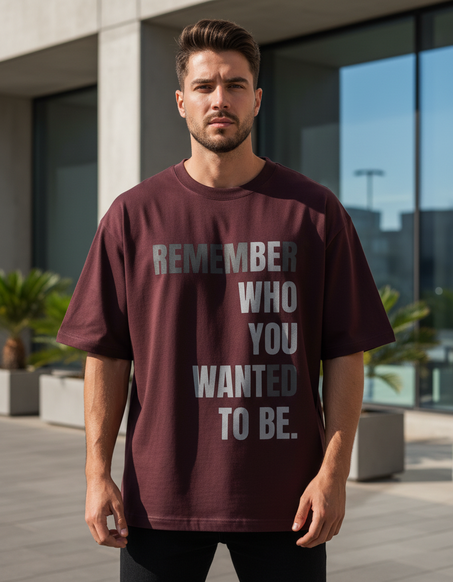 "REMEMBER" Motivational T-Shirt | Oversized Fit 240 GSM Inspirational Streetwear