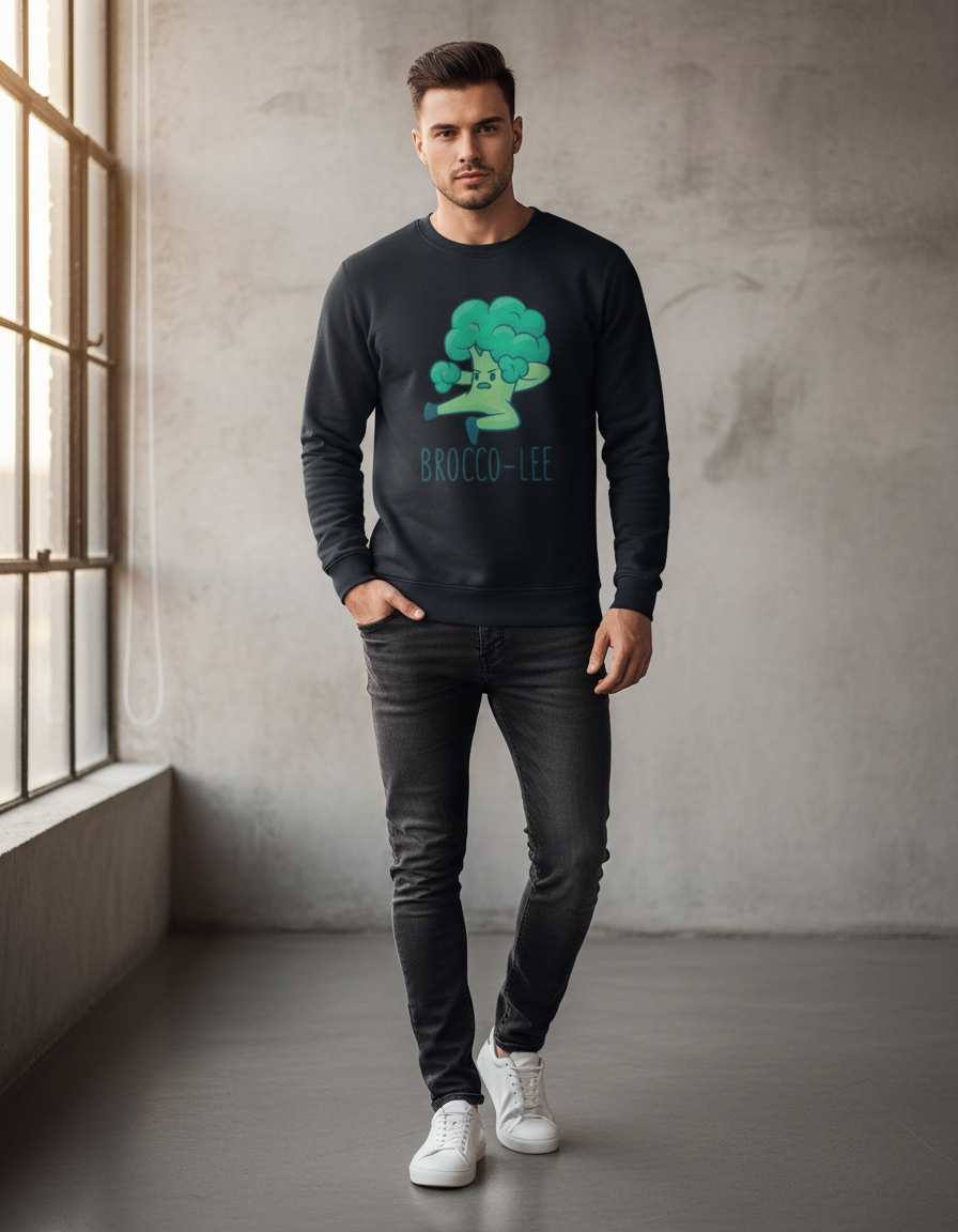 Brocco-Lee Pun Graphic Sweatshirt | 300 GSM Heavyweight Cotton Crewneck