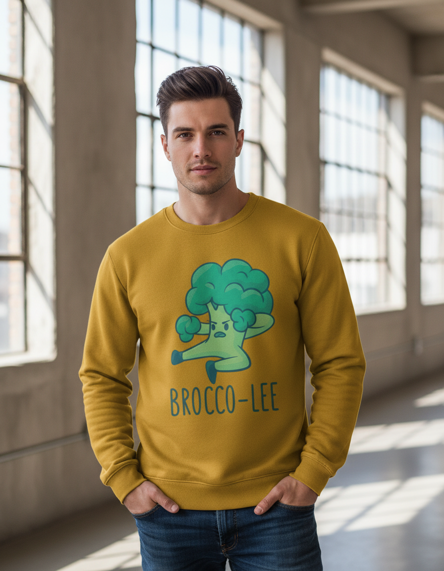 Brocco-Lee Pun Graphic Sweatshirt | 300 GSM Heavyweight Cotton Crewneck