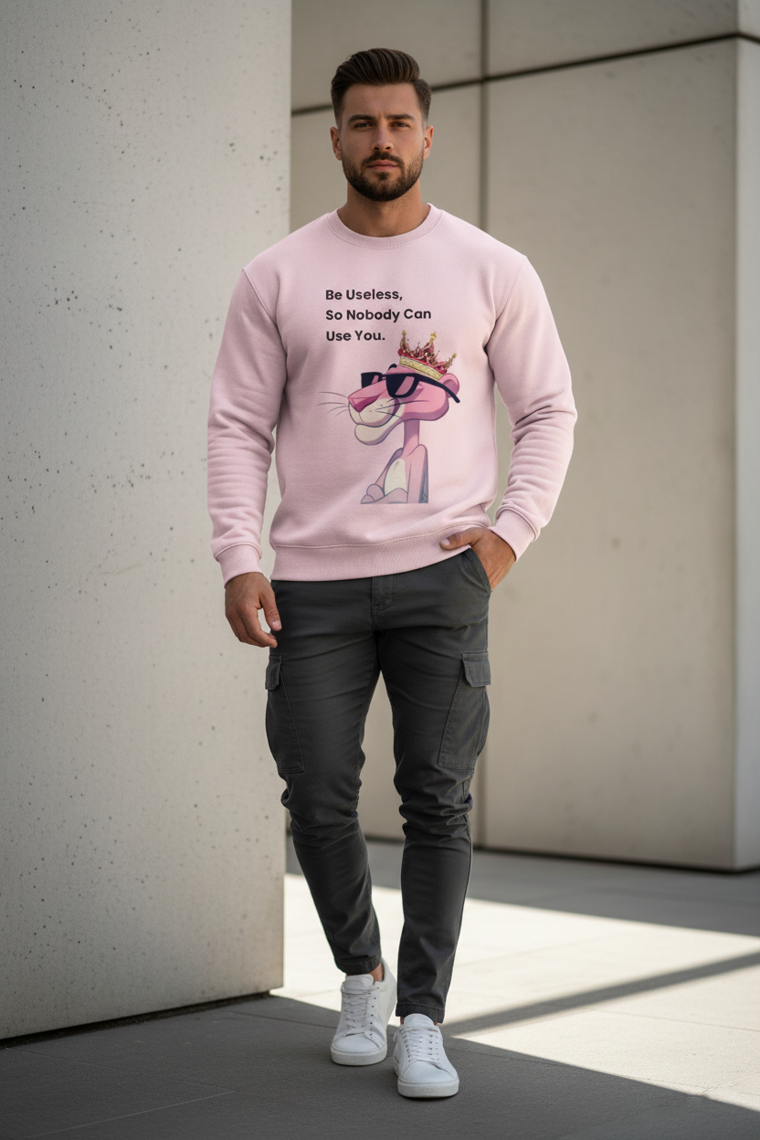 "Be Useless" Pink Panther Premium Sweatshirt | 300 GSM Heavyweight Cotton