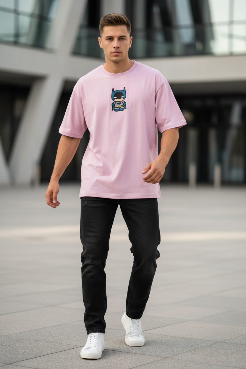 Chibi Batman Graphic Oversized T-Shirt | 240 GSM Heavyweight Cotton