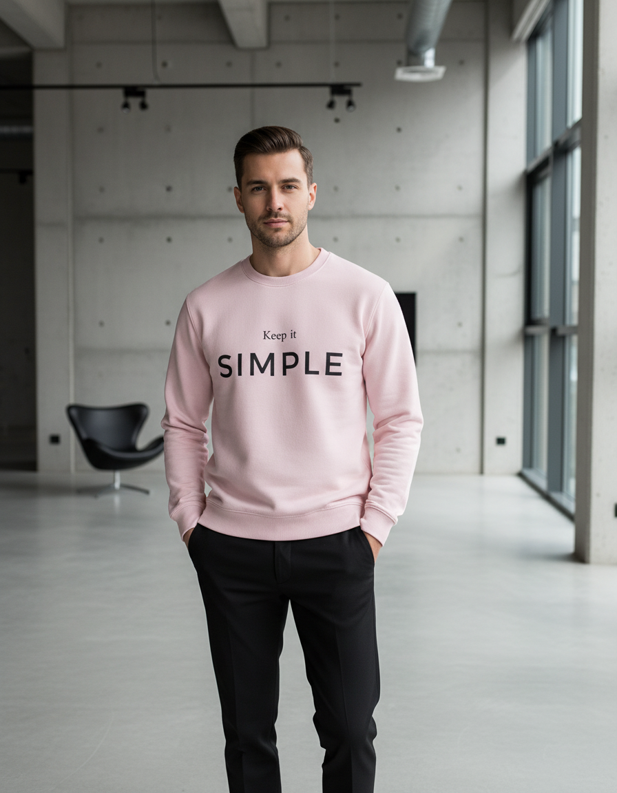 "Keep it SIMPLE" Minimalist Aesthetic Sweatshirt | 300 GSM Heavyweight Cotton Fleece