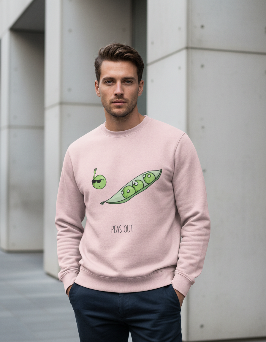 "Peas Out" Funny Pun Sweatshirt | 300 GSM Heavyweight Cotton Fleece