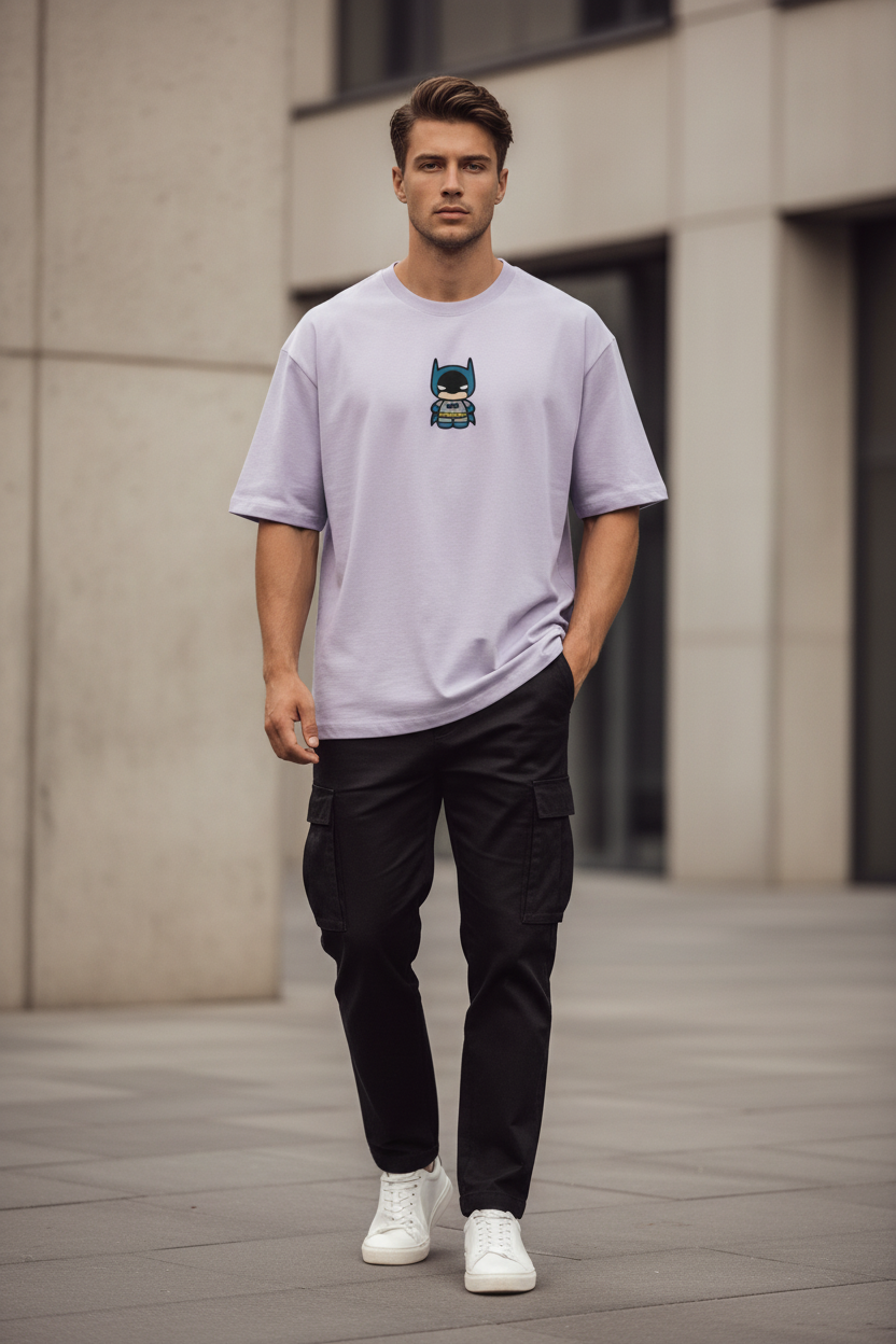 Chibi Batman Graphic Oversized T-Shirt | 240 GSM Heavyweight Cotton