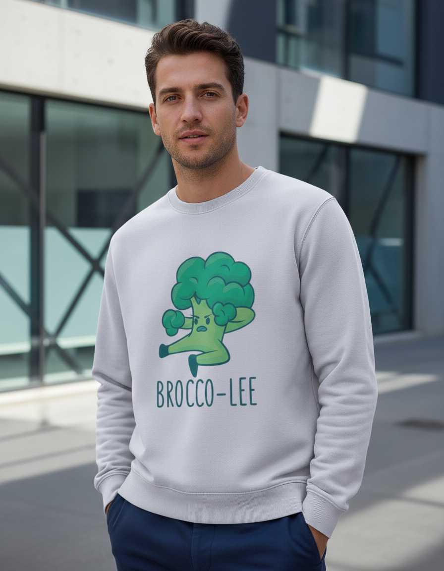 Brocco-Lee Pun Graphic Sweatshirt | 300 GSM Heavyweight Cotton Crewneck