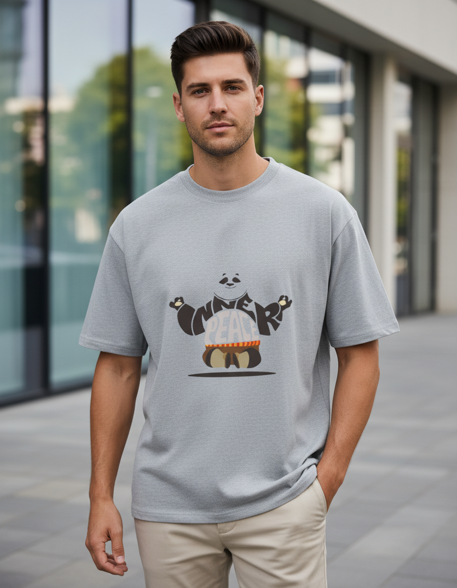 Oversized Inner Peace Panda T-Shirt - Heavyweight 240 GSM Cotton