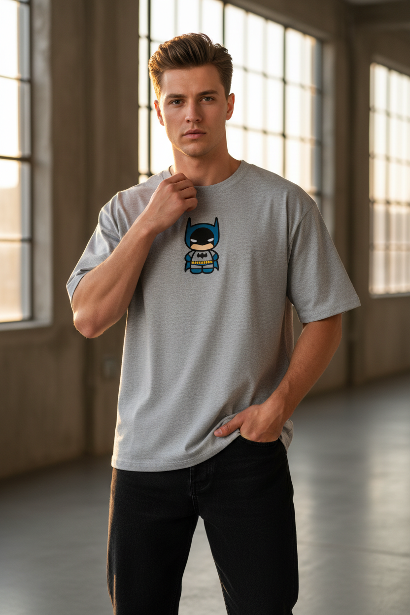 Chibi Batman Graphic Oversized T-Shirt | 240 GSM Heavyweight Cotton