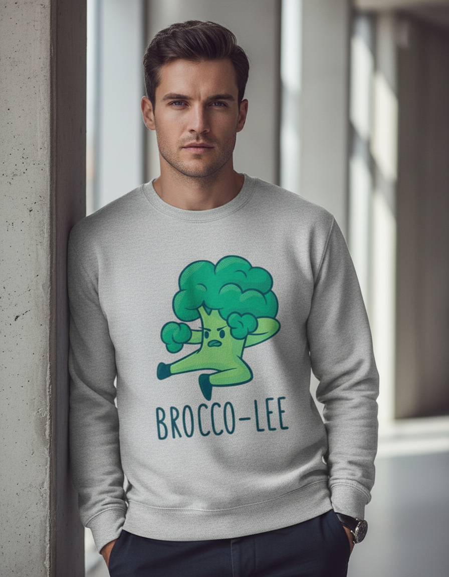 Brocco-Lee Pun Graphic Sweatshirt | 300 GSM Heavyweight Cotton Crewneck