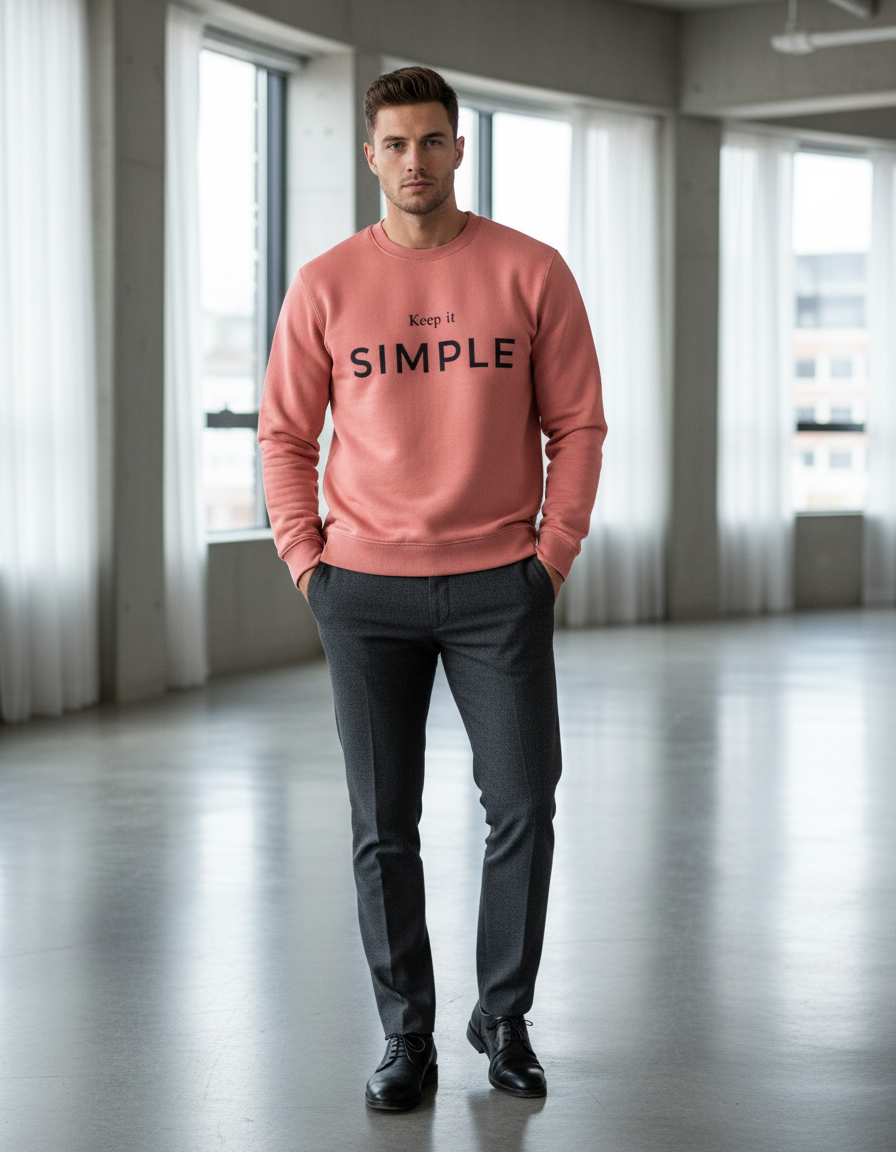 "Keep it SIMPLE" Minimalist Aesthetic Sweatshirt | 300 GSM Heavyweight Cotton Fleece