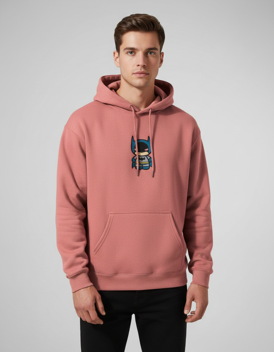 Chibi Batman Hoodie - Heavyweight Cotton Fleece - Cozy DC Comics Sweatshirt