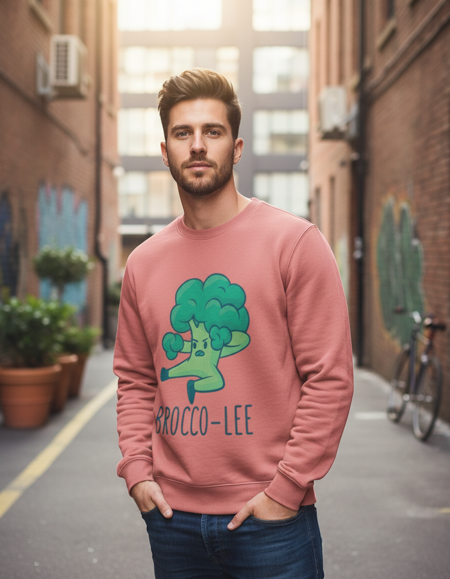 Brocco-Lee Pun Graphic Sweatshirt | 300 GSM Heavyweight Cotton Crewneck