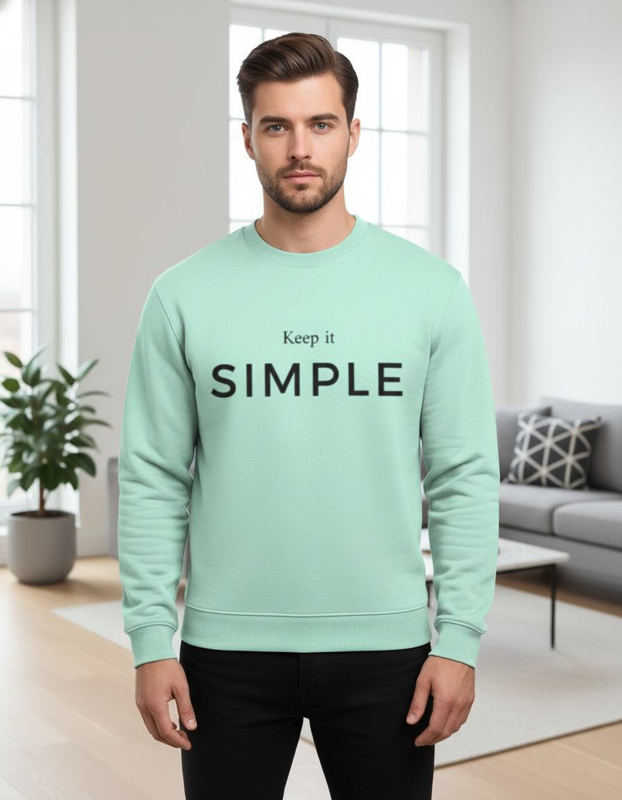 "Keep it SIMPLE" Minimalist Aesthetic Sweatshirt | 300 GSM Heavyweight Cotton Fleece