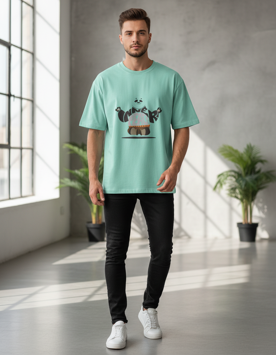 Oversized Inner Peace Panda T-Shirt - Heavyweight 240 GSM Cotton