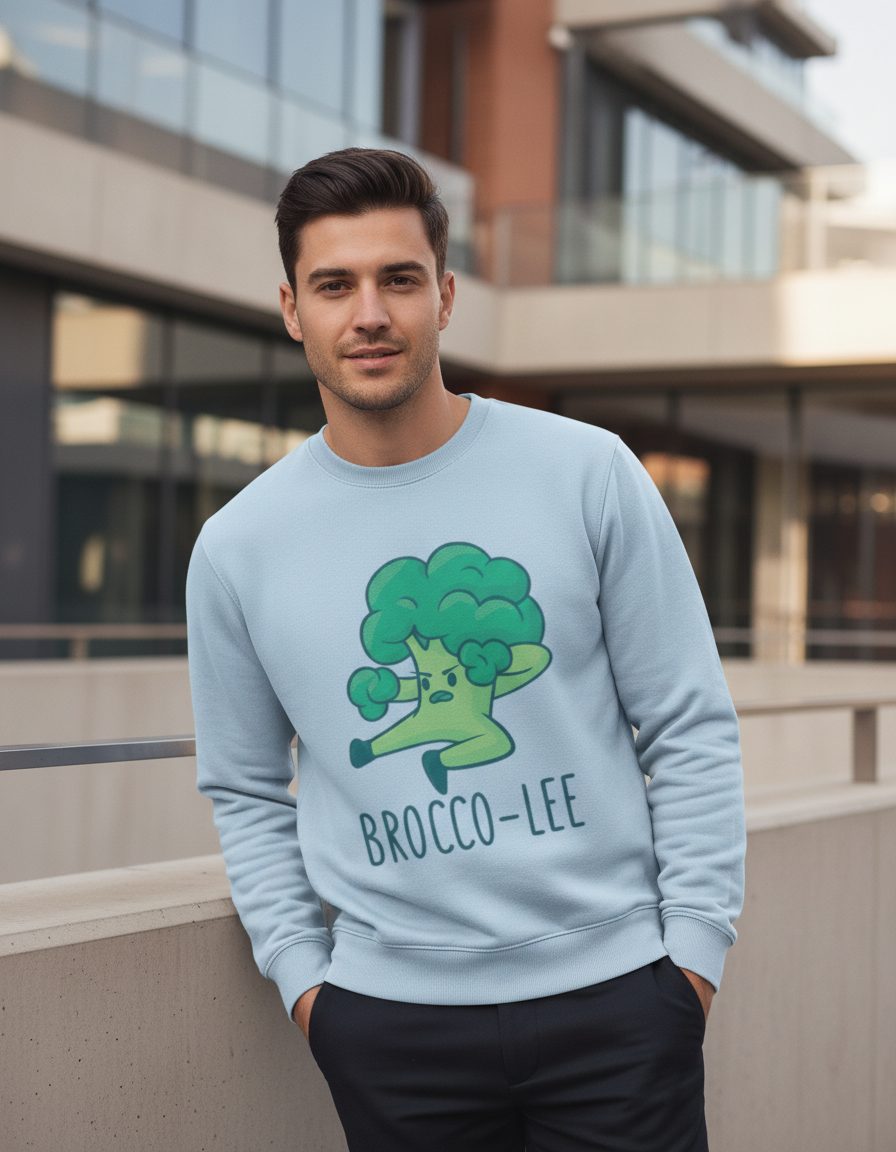 Brocco-Lee Pun Graphic Sweatshirt | 300 GSM Heavyweight Cotton Crewneck