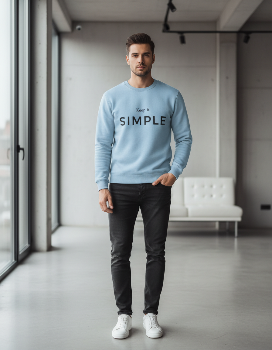 "Keep it SIMPLE" Minimalist Aesthetic Sweatshirt | 300 GSM Heavyweight Cotton Fleece