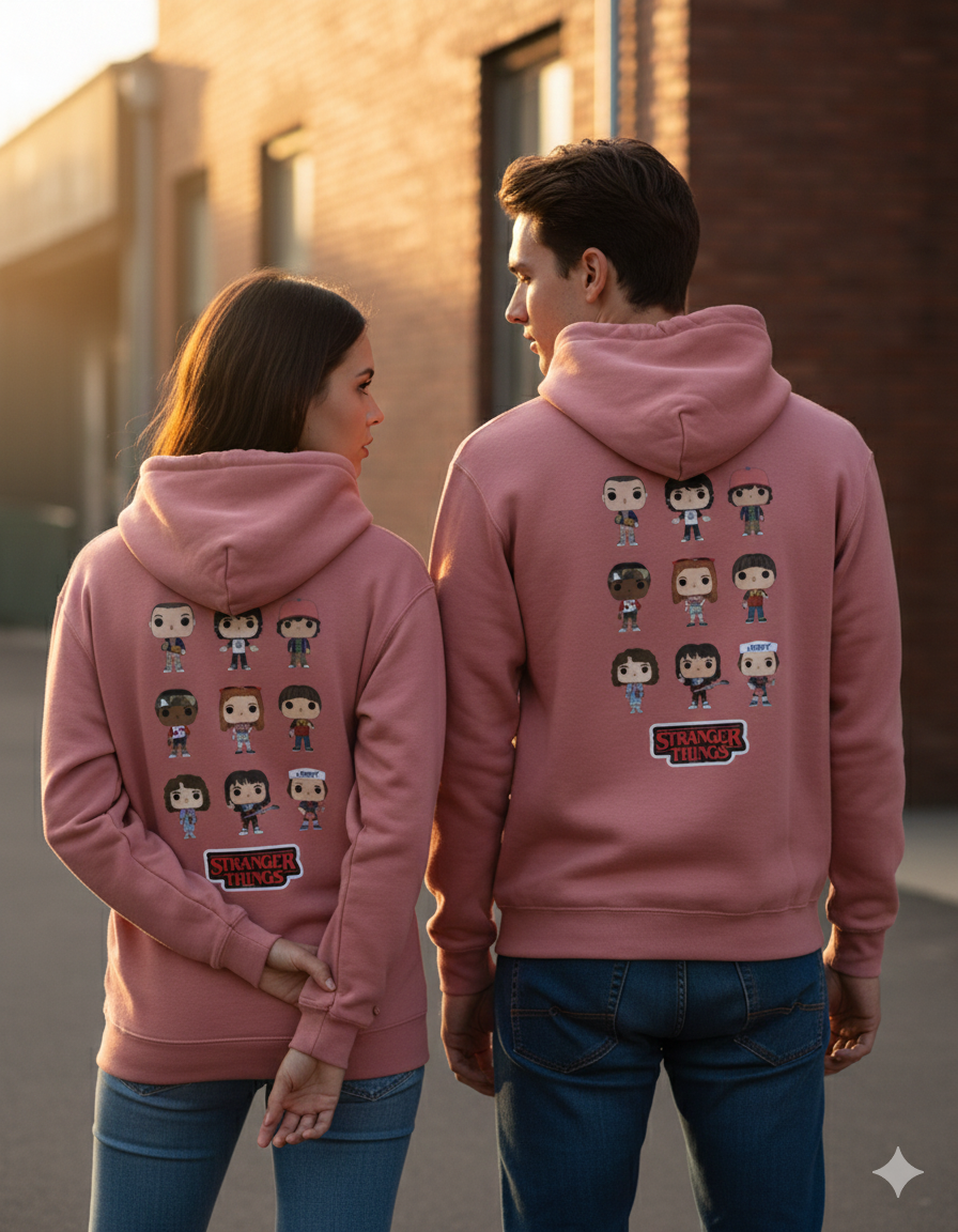 Unisex Stranger Things Funko Pop Regular Fit 300 GSM Fleece Hoodie